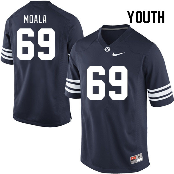 Youth #69 Simi Moala BYU Cougars College Football Jerseys Stitched Sale-Navy
